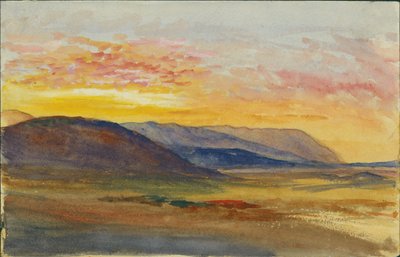 Mount Carmel in Autumn, Looking West at Sunset, 1872 by Claude Conder